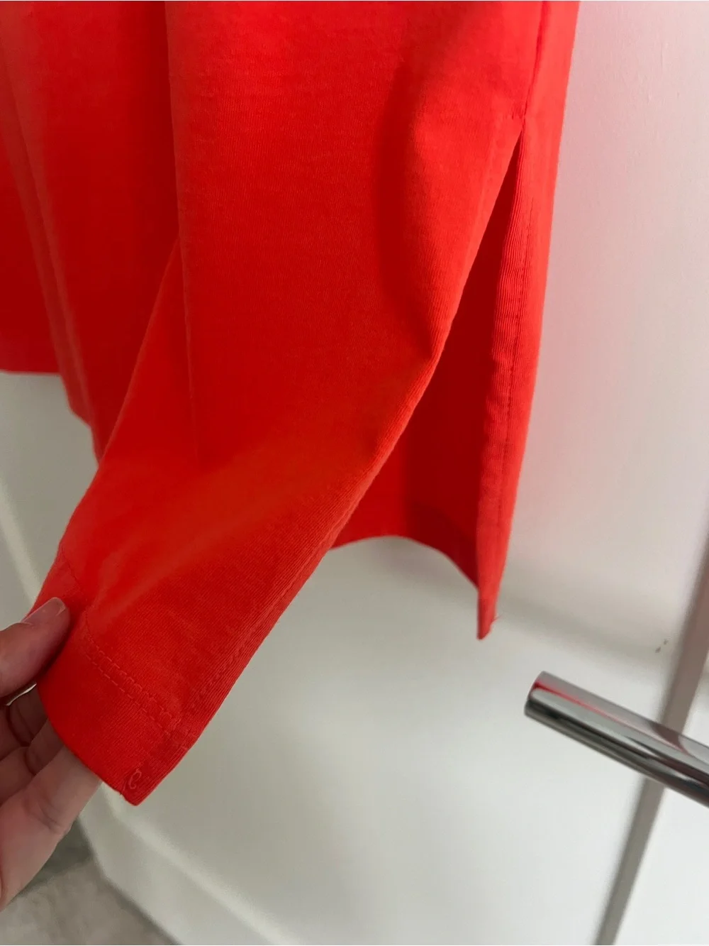 J.Crew Pocket T-Shirt Dress Neon Poppy Cotton NWT Size Small